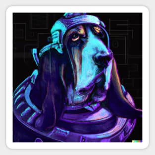 Cyber punk basset Sticker